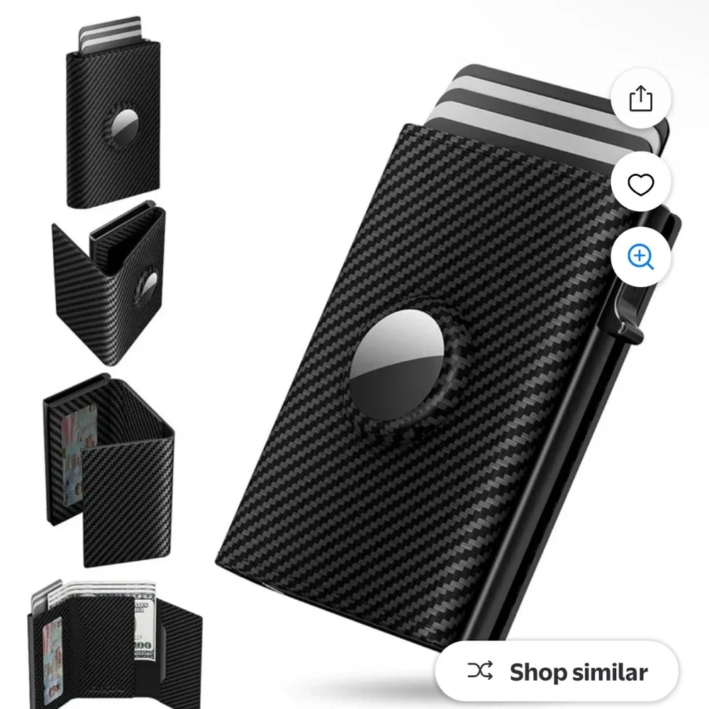 Men's Carbon-Texture Black Card Wallet